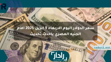 سعر الدولار اليوم الأربعاء 9 أبريل 2025 أمام الجنيه المصري بأحدث تحديث